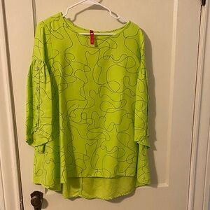 IC COLLECTION Lime Green Abstract Blouse